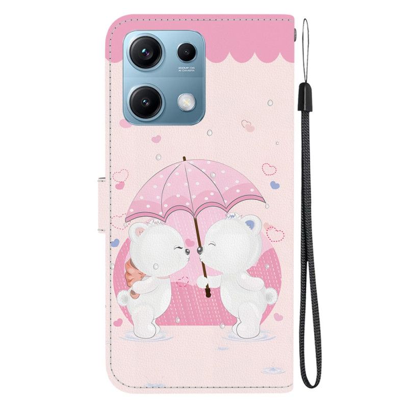 Læder Cover Xiaomi Redmi Note 14s Telefon Etui Tegneseriebjørnepar