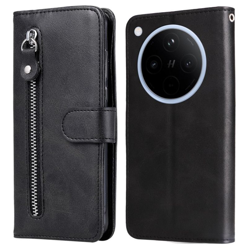 Læder Cover Oppo Find X8 Telefon Etui Lynlåslomme