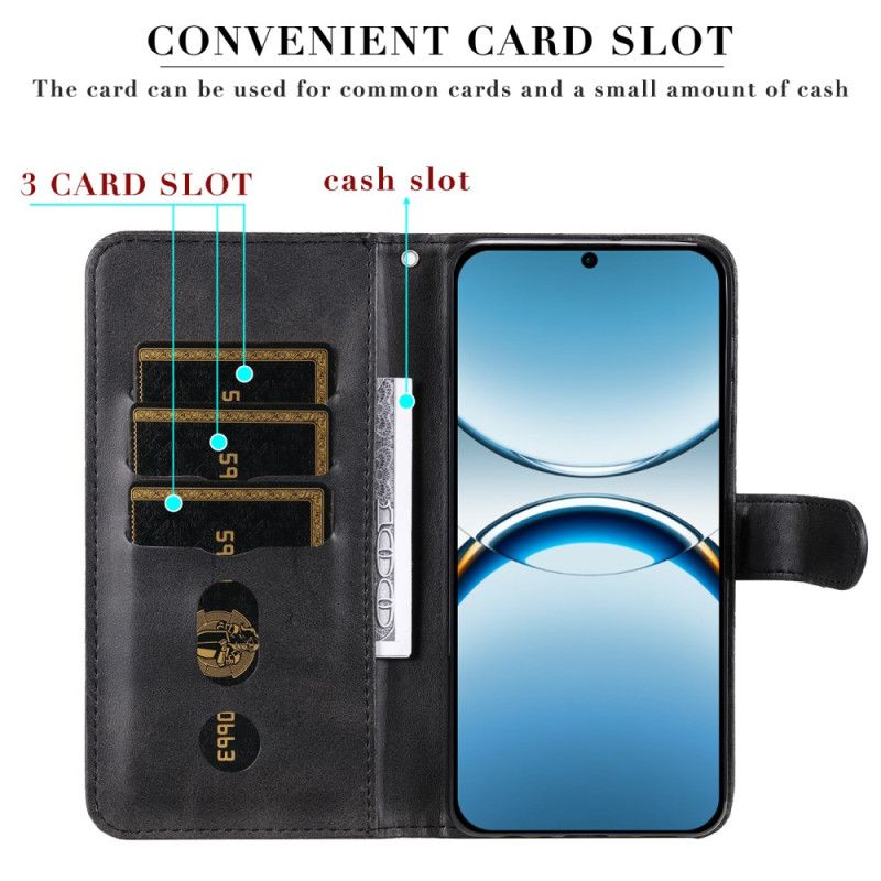 Læder Cover Oppo Find X8 Telefon Etui Lynlåslomme