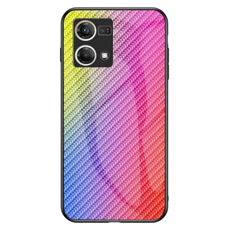 Cover Oppo Reno 7 Carbon Fiber Style Hærdet Glas