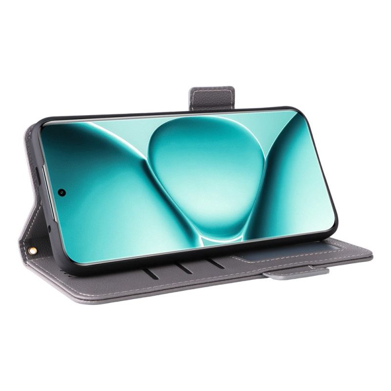 Flip Cover Til Xiaomi Redmi Note 15 Pro Plus 5g Litchi-kunstlæder Med Rem