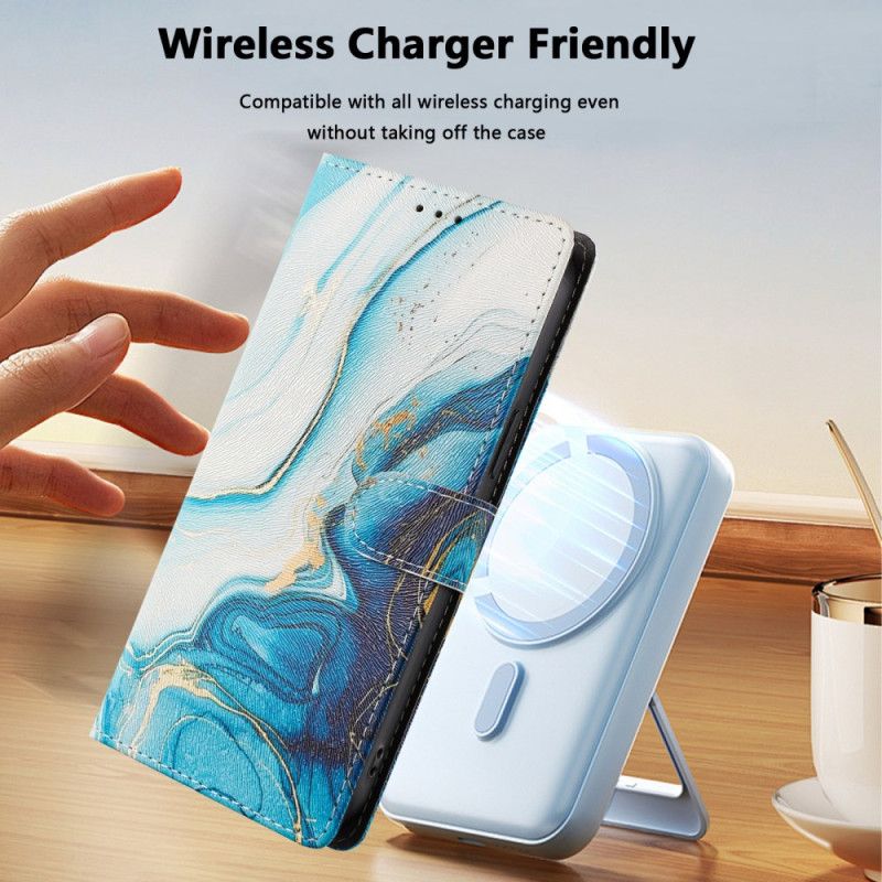 Flip Cover Xiaomi Redmi Note 15 Pro Plus 5g Blå Marmor