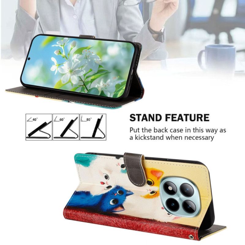 Flip Cover Xiaomi Redmi Note 15 Pro Plus 5g Farverige Katte