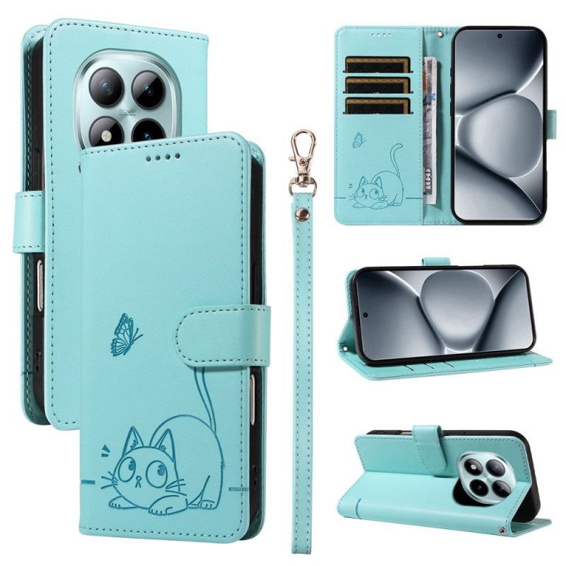 Flip Cover Xiaomi Redmi Note 15 Pro Plus 5g Pung Med Indgraveret Katterem