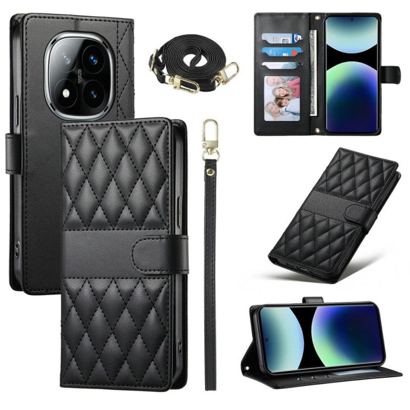 Flip Cover Xiaomi Redmi Note 15 Pro Plus 5g Quiltet Med Stropper