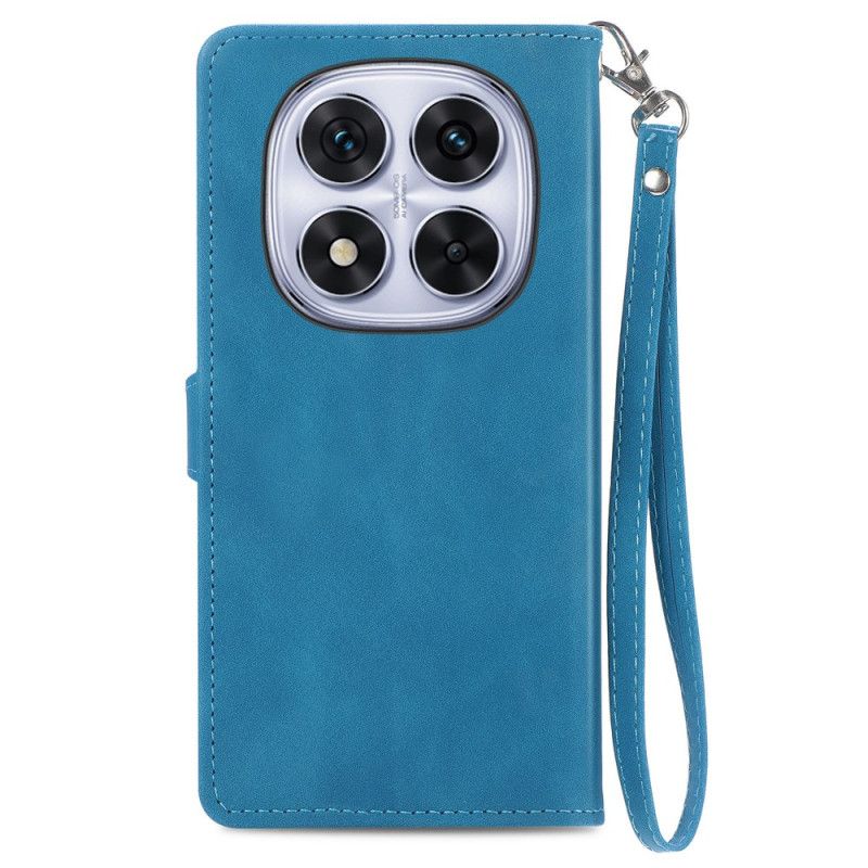 Flip Cover Xiaomi Redmi Note 15 Pro Plus 5g Ruskindseffekt Blomstermønster