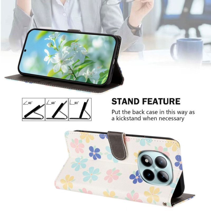 Flip Cover Xiaomi Redmi Note 15 Pro Plus 5g Små Blomster