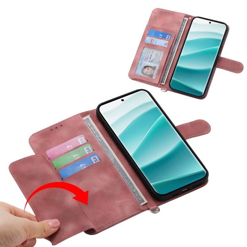 Læder Cover Xiaomi Redmi Note 15 Pro Plus 5g Blomstermønster Med Skulderrem Og Rem