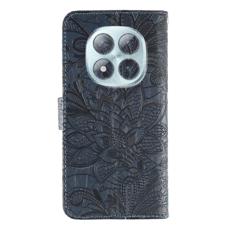 Læder Cover Xiaomi Redmi Note 15 Pro Plus 5g Telefon Etui Blondeblomstermønster