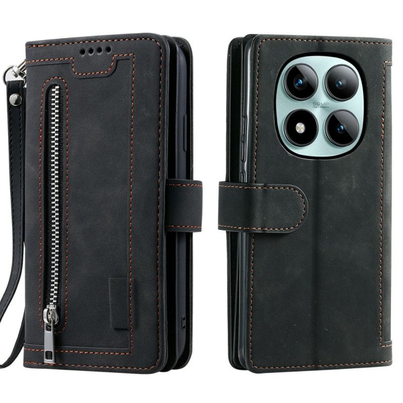 Læder Cover Xiaomi Redmi Note 15 Pro Plus 5g Telefon Etui Pung Med 9 Kortpladser