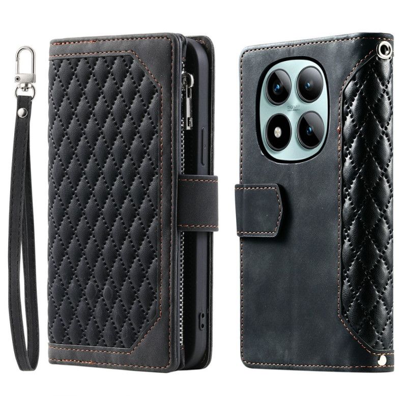 Læder Cover Xiaomi Redmi Note 15 Pro Plus 5g Telefon Etui Quiltet Design