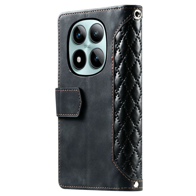 Læder Cover Xiaomi Redmi Note 15 Pro Plus 5g Telefon Etui Quiltet Design