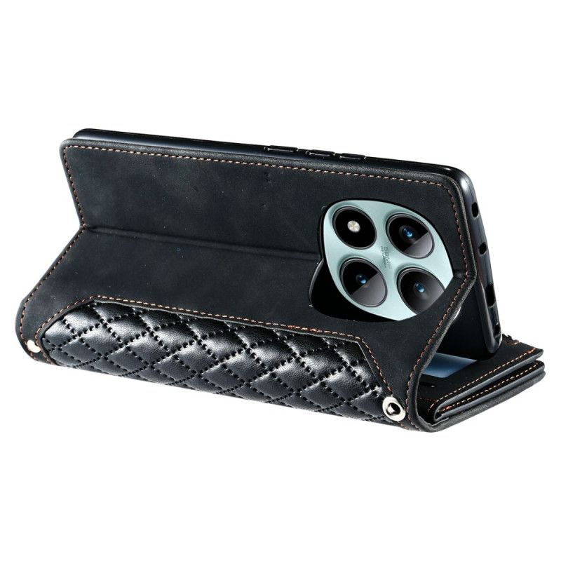 Læder Cover Xiaomi Redmi Note 15 Pro Plus 5g Telefon Etui Quiltet Design