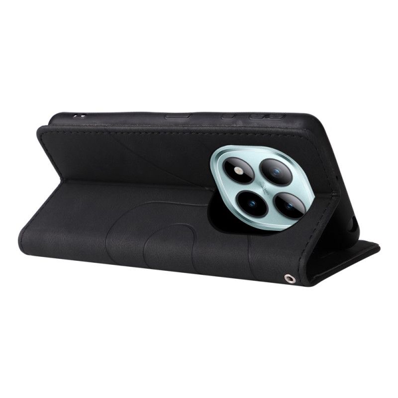 Læder Cover Xiaomi Redmi Note 15 Pro Plus 5g Telefon Etui Tofarvet Bølget