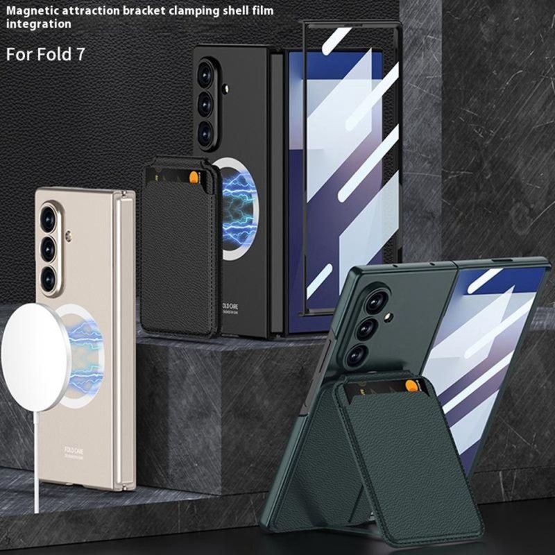 Cover Samsung Galaxy Z Fold 7 Aftagelig Kortholder Og Integreret Stativ