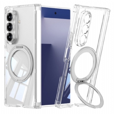 Cover Samsung Galaxy Z Fold 7 Gennemsigtigt Magnetisk Hængsel Med Stativ