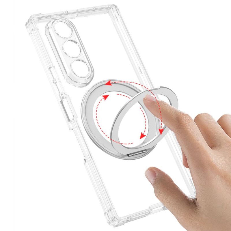 Cover Samsung Galaxy Z Fold 7 Gennemsigtigt Magnetisk Hængsel Med Stativ