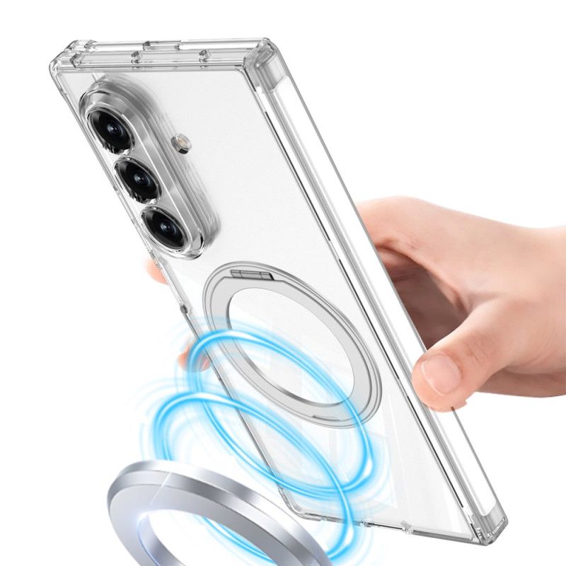 Cover Samsung Galaxy Z Fold 7 Gennemsigtigt Magnetisk Hængsel Med Stativ