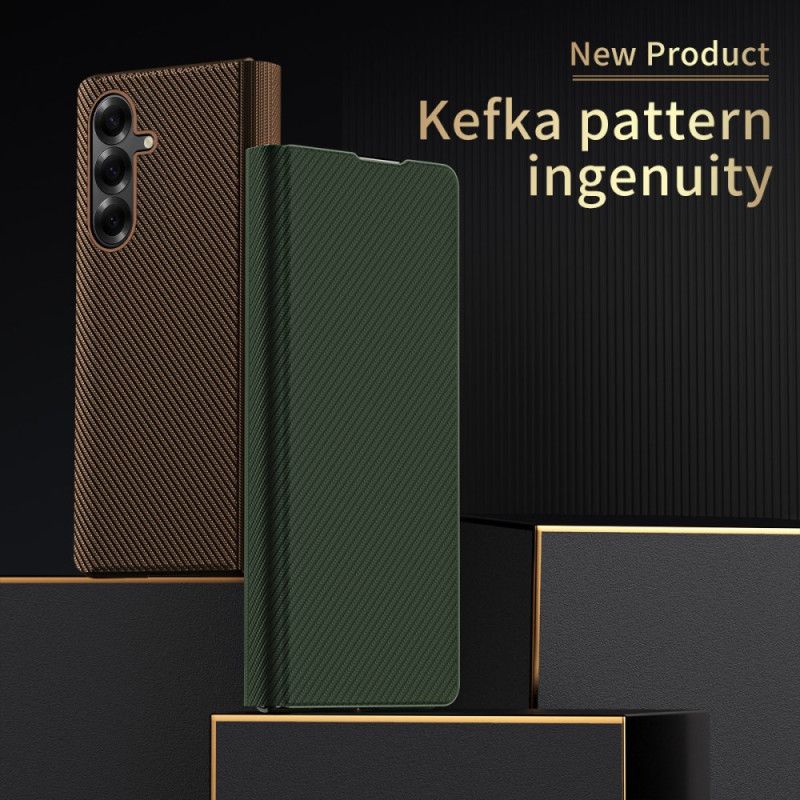 Cover Samsung Galaxy Z Fold 7 Læderlook Med Integreret Stativ