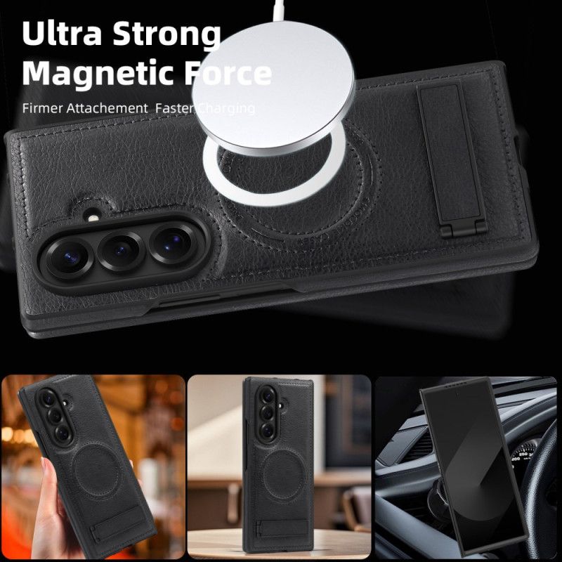 Cover Samsung Galaxy Z Fold 7 Magsafe Lædereffekt Og Stativ