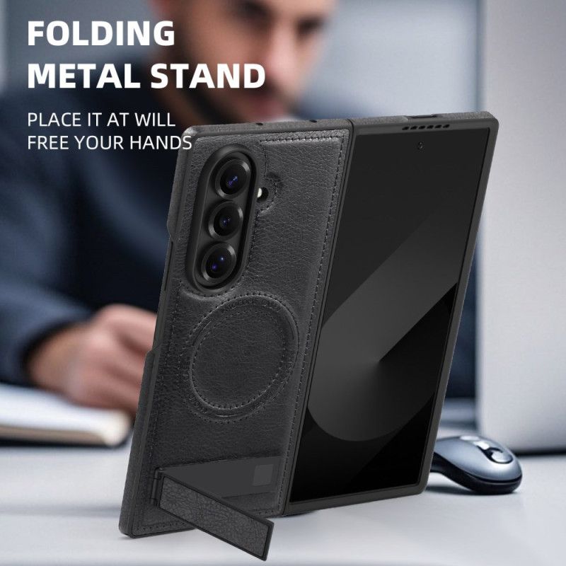 Cover Samsung Galaxy Z Fold 7 Magsafe Lædereffekt Og Stativ