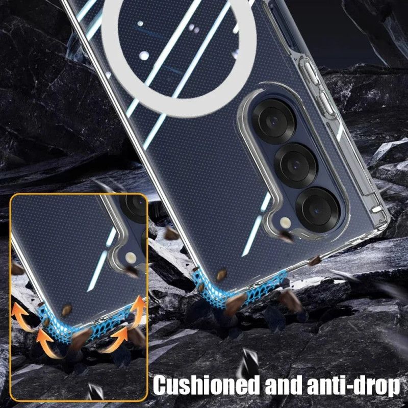 Cover Samsung Galaxy Z Fold 7 Telefon Etui Magsafe Kompatibel Gennemsigtig