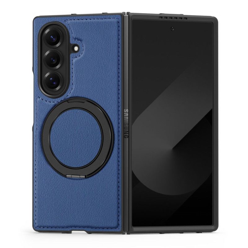 Cover Samsung Galaxy Z Fold 7 Telefon Etui Magsafe-kompatibel Lædereffekt Med Roterende Ringholder
