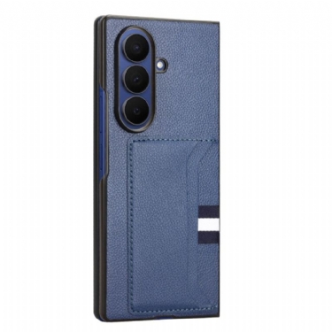 Cover Til Samsung Galaxy Z Fold 7 Litchitekstur Med Kort Holder