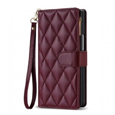 Flip Cover Samsung Galaxy Z Fold 7 Polstret Med Skulderrem Og Snor