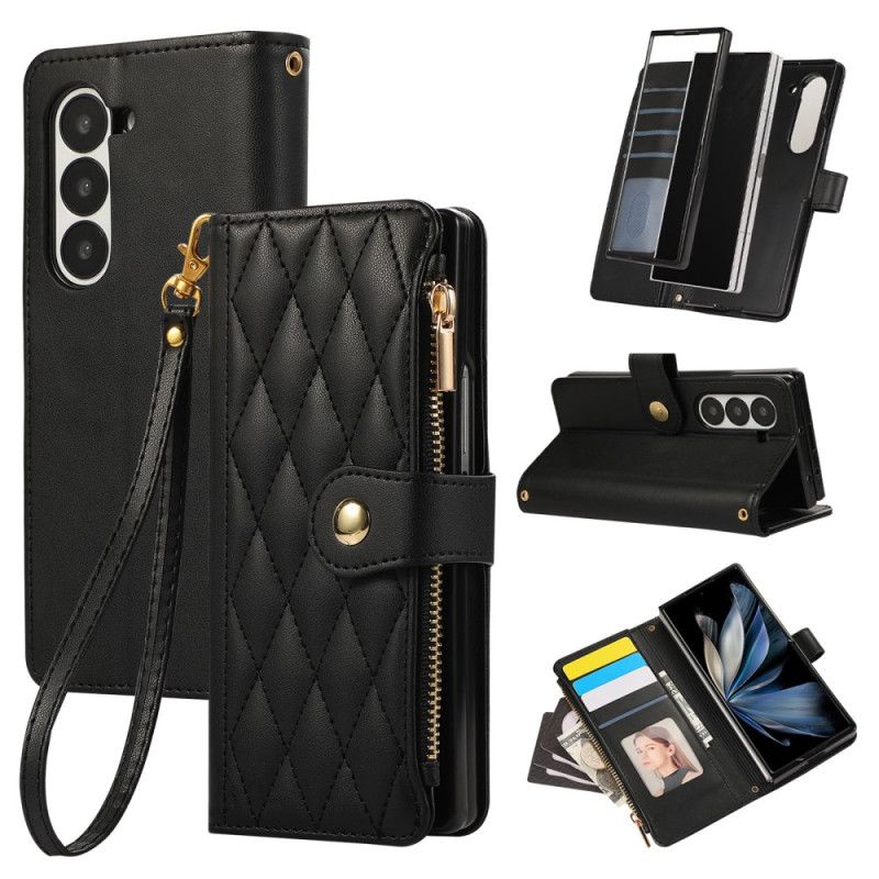 Flip Cover Samsung Galaxy Z Fold 7 Quiltet Med Rem