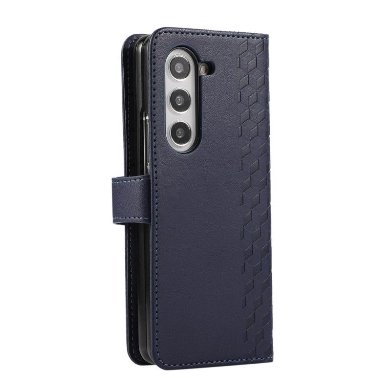 Flip Cover Til Samsung Galaxy Z Fold 7 Præget Mønster Med Rem