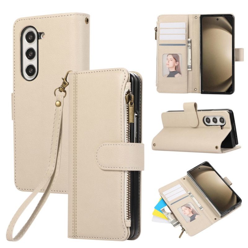 Læder Cover Samsung Galaxy Z Fold 7 Pung Med Rem