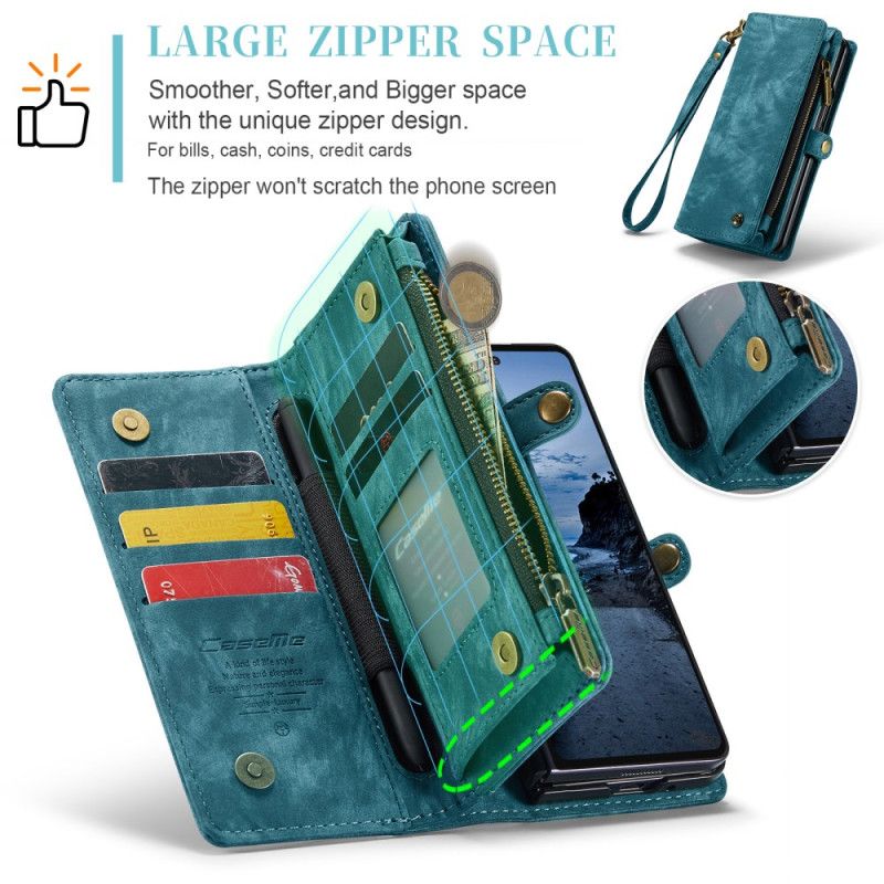 Læder Cover Samsung Galaxy Z Fold 7 Telefon Etui Aftagelig Caseme-pung