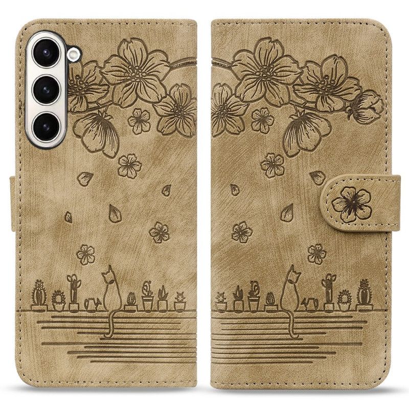 Læder Cover Samsung Galaxy Z Fold 7 Telefon Etui Kattemotiv