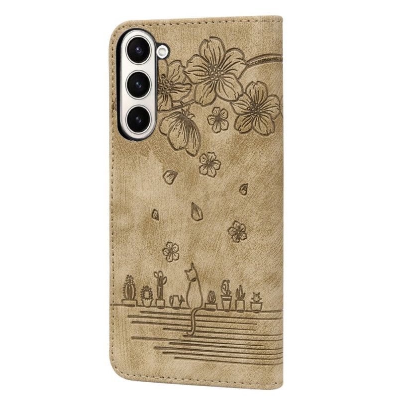 Læder Cover Samsung Galaxy Z Fold 7 Telefon Etui Kattemotiv