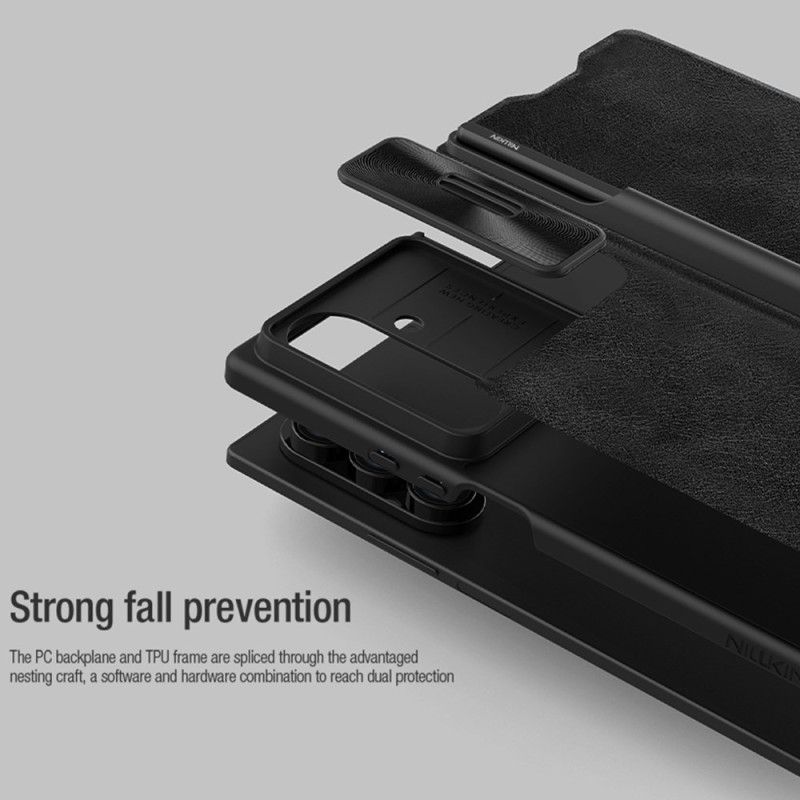 Læder Cover Samsung Galaxy Z Fold 7 Telefon Etui Qin Pro Serie Nillkin