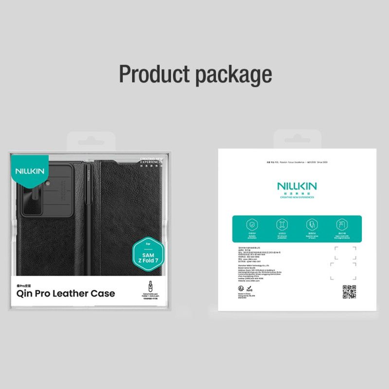 Læder Cover Samsung Galaxy Z Fold 7 Telefon Etui Qin Pro Serie Nillkin
