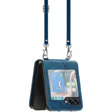 Cover Samsung Galaxy Z Flip 7 Fe Geometrisk Med Skulderrem