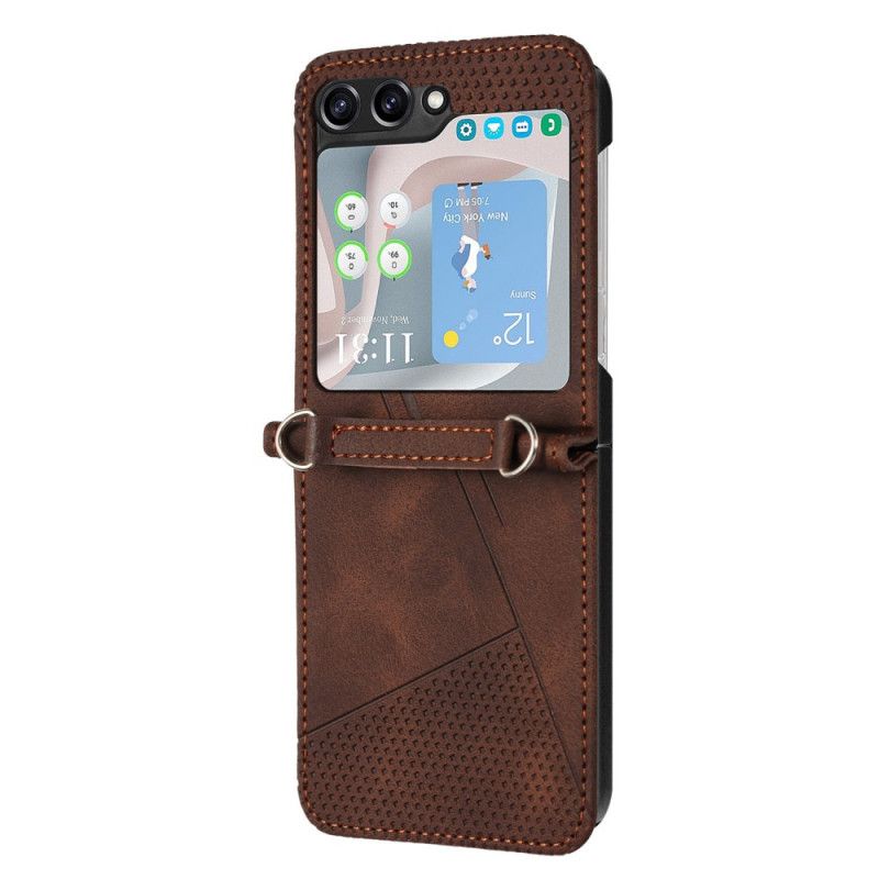 Cover Samsung Galaxy Z Flip 7 Fe Geometrisk Med Skulderrem