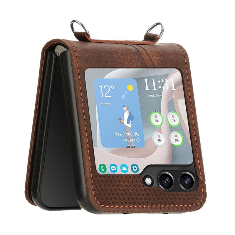 Cover Samsung Galaxy Z Flip 7 Fe Geometrisk Med Skulderrem