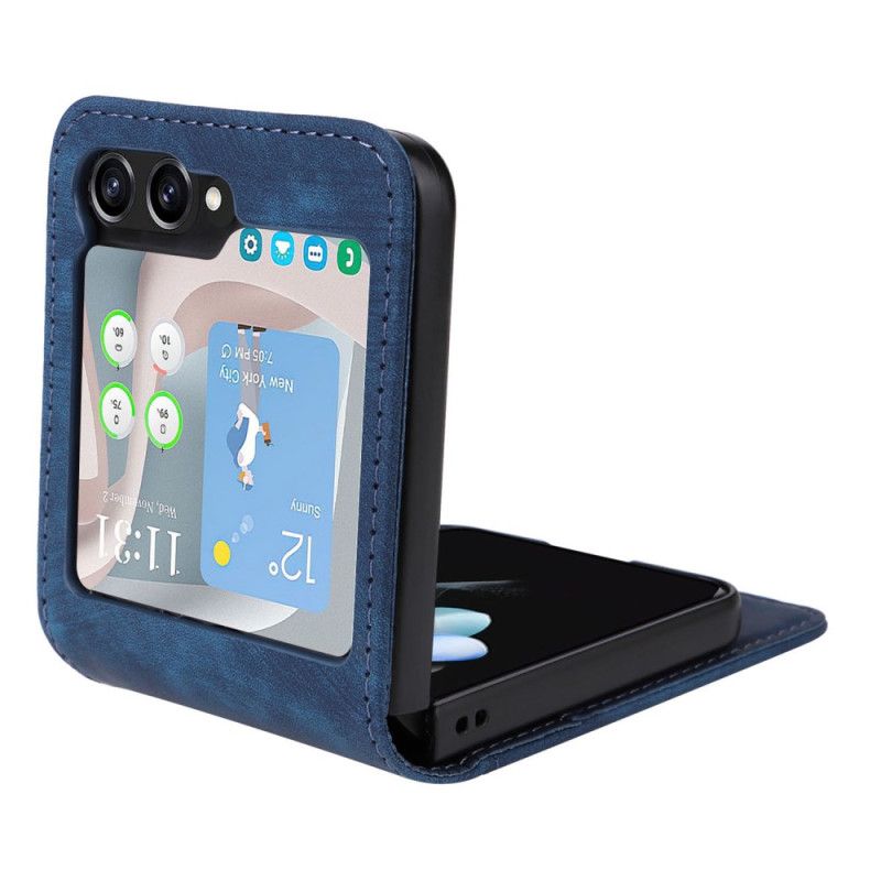 Cover Samsung Galaxy Z Flip 7 Fe Kortholder I Lædereffekt