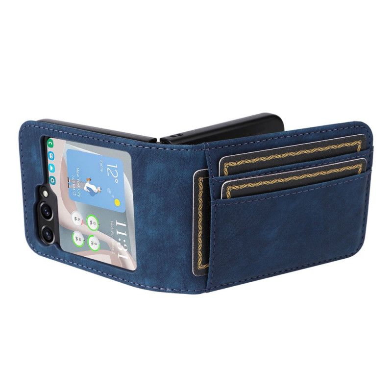 Cover Samsung Galaxy Z Flip 7 Fe Kortholder I Lædereffekt