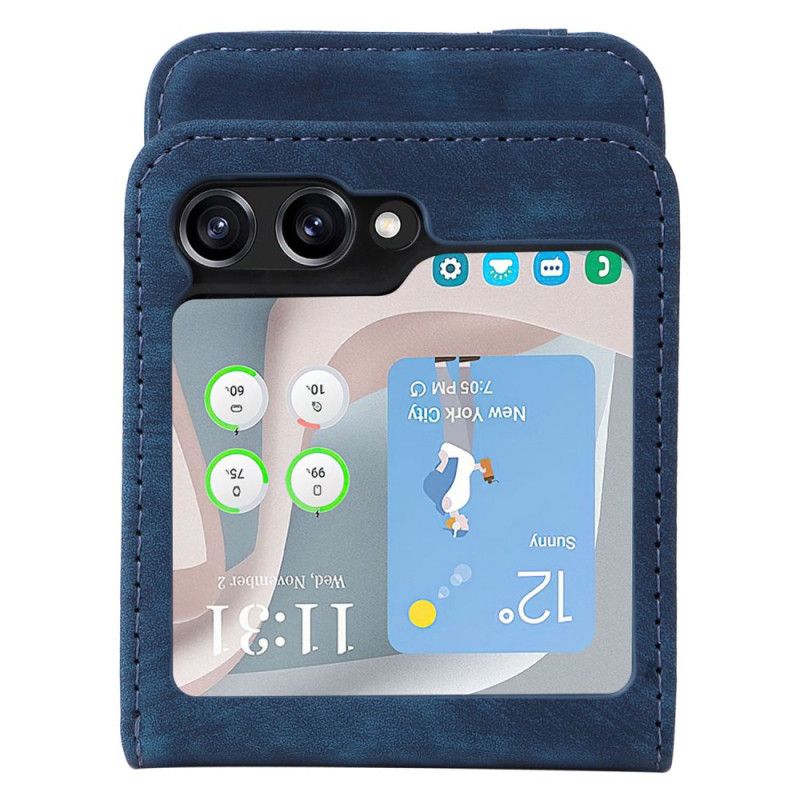 Cover Samsung Galaxy Z Flip 7 Fe Kortholder I Lædereffekt