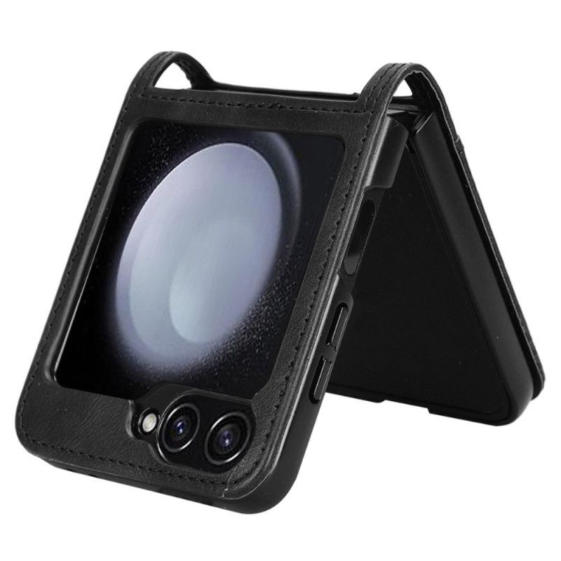 Cover Samsung Galaxy Z Flip 7 Fe Kortholder I Retro-læderstil