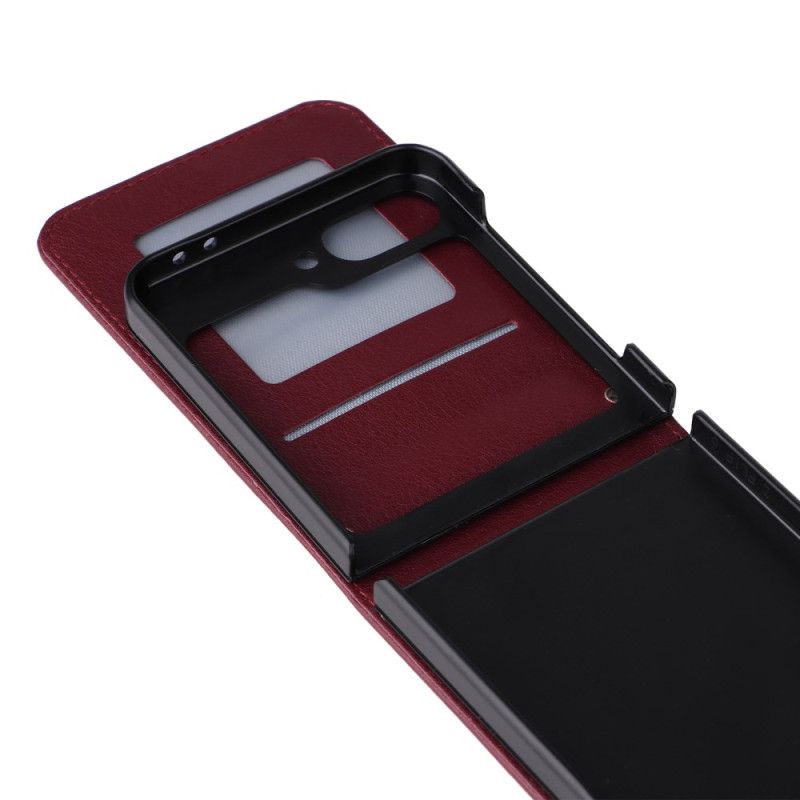 Cover Samsung Galaxy Z Flip 7 Fe Kortholder Med Lædereffekt