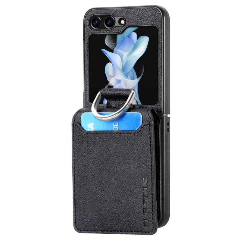 Cover Samsung Galaxy Z Flip 7 Fe Kortholder Med Stativ Og Ring