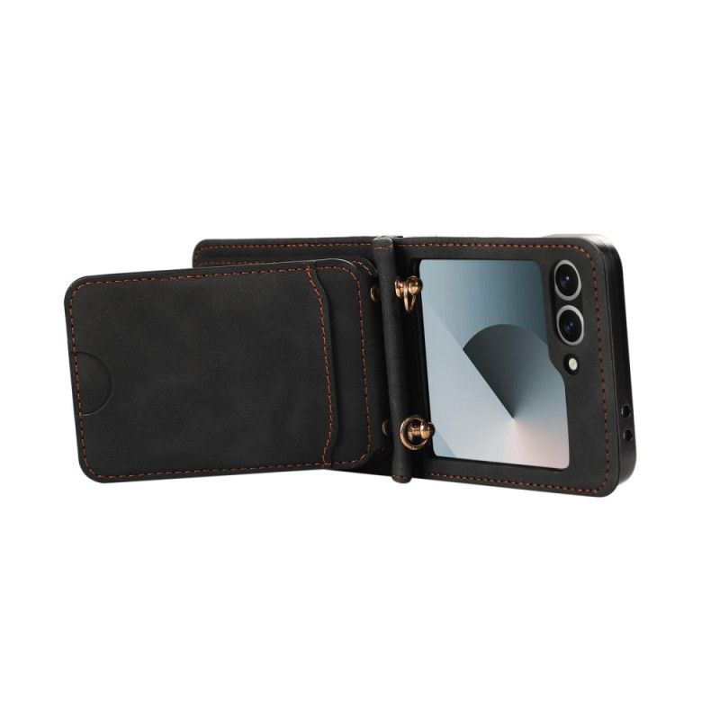 Cover Samsung Galaxy Z Flip 7 Fe Kortholder Og Skulderrem
