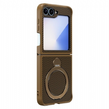 Cover Samsung Galaxy Z Flip 7 Fe Kulfiberdesign Med Magnetisk Stativ
