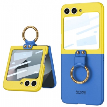 Cover Samsung Galaxy Z Flip 7 Fe Magnetisk Hængselbeskytter Og Tofarvet Stativ