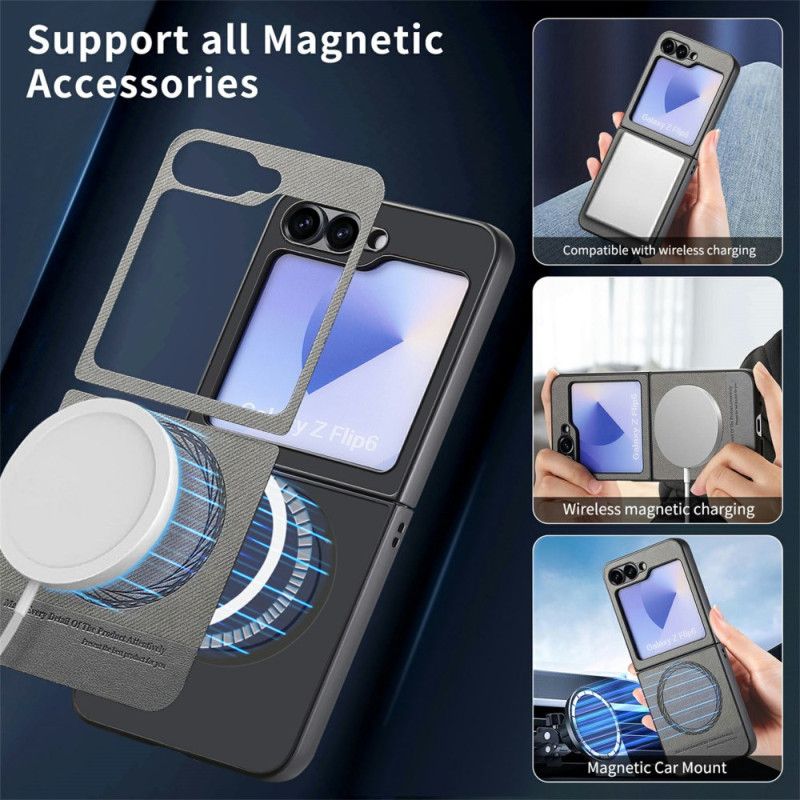 Cover Samsung Galaxy Z Flip 7 Fe Magsafe-kompatibel Denim Tekstur